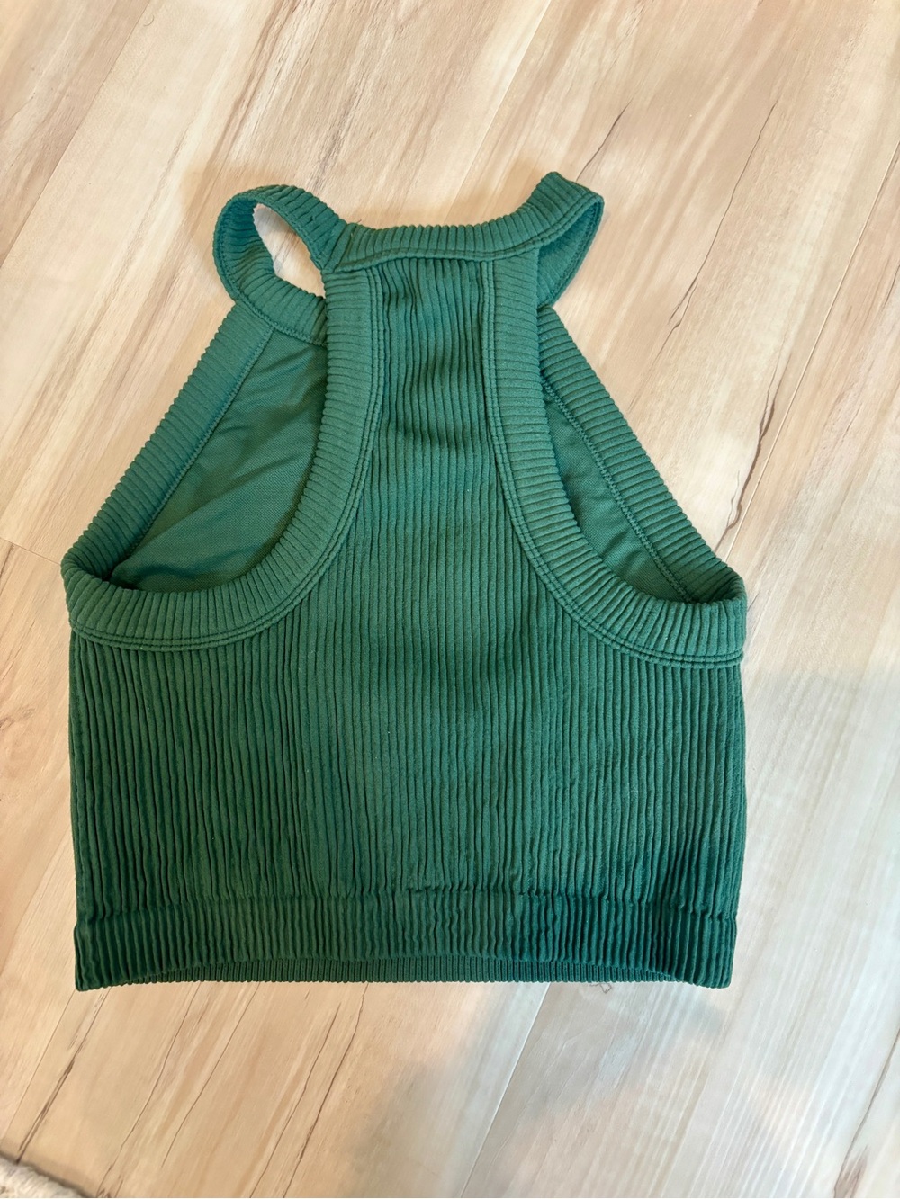 AERIE Ribbed Racerback Crop Tank - Forest Green